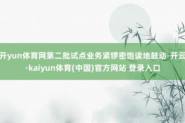 开yun体育网第二批试点业务紧锣密饱读地鼓动-开云·kaiyun体育(中国)官方网站 登录入口