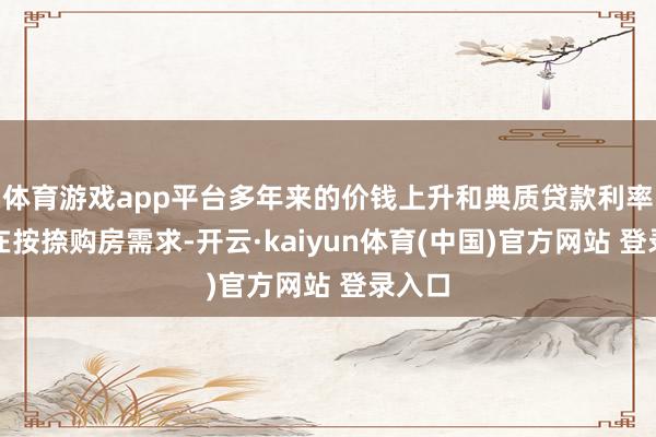 体育游戏app平台多年来的价钱上升和典质贷款利率高企在按捺购房需求-开云·kaiyun体育(中国)官方网站 登录入口