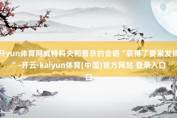开yun体育网威特科夫和普京的会晤“获得了要紧发扬”-开云·kaiyun体育(中国)官方网站 登录入口